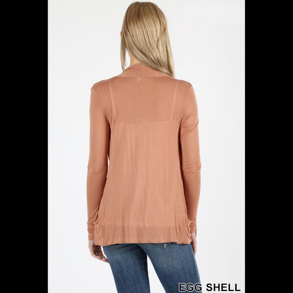 Women's Drape Cardigan Open Front Lightweight Rust - Picture 2 of 3